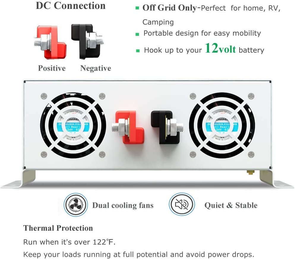 Off Grid Solar Inverter 24V 12 - огляд і ціна Inverter Pure Sine Wave 60Hz 120V 3000W